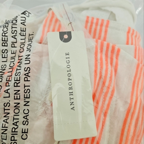 Anthropologie Boatneck Cut Out Romper in Coral Stripe Size XL NWT - Picture 10 of 11